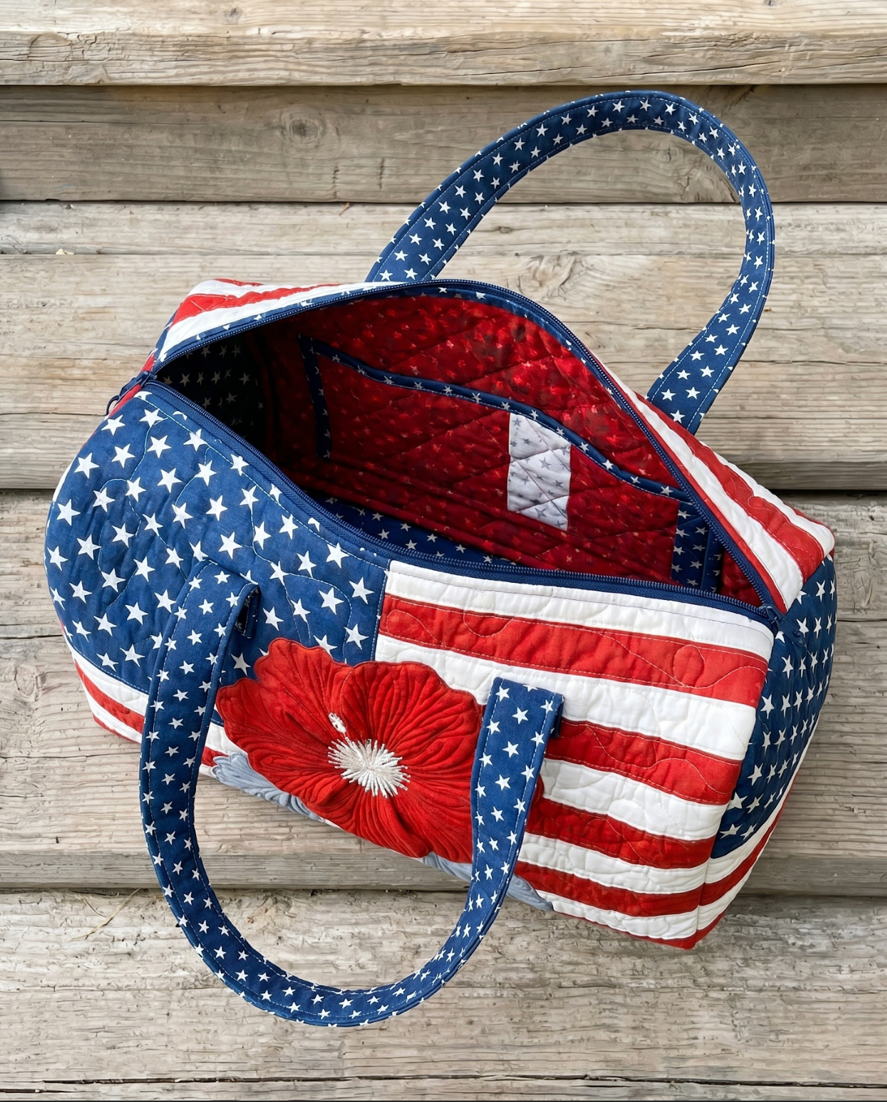 Quilted USA Tote Bag