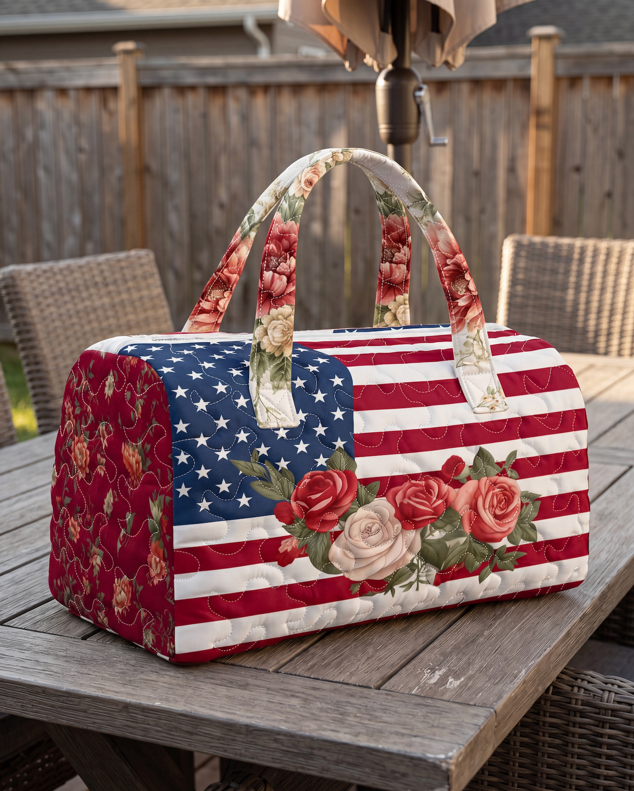 Quilted USA Tote Bag